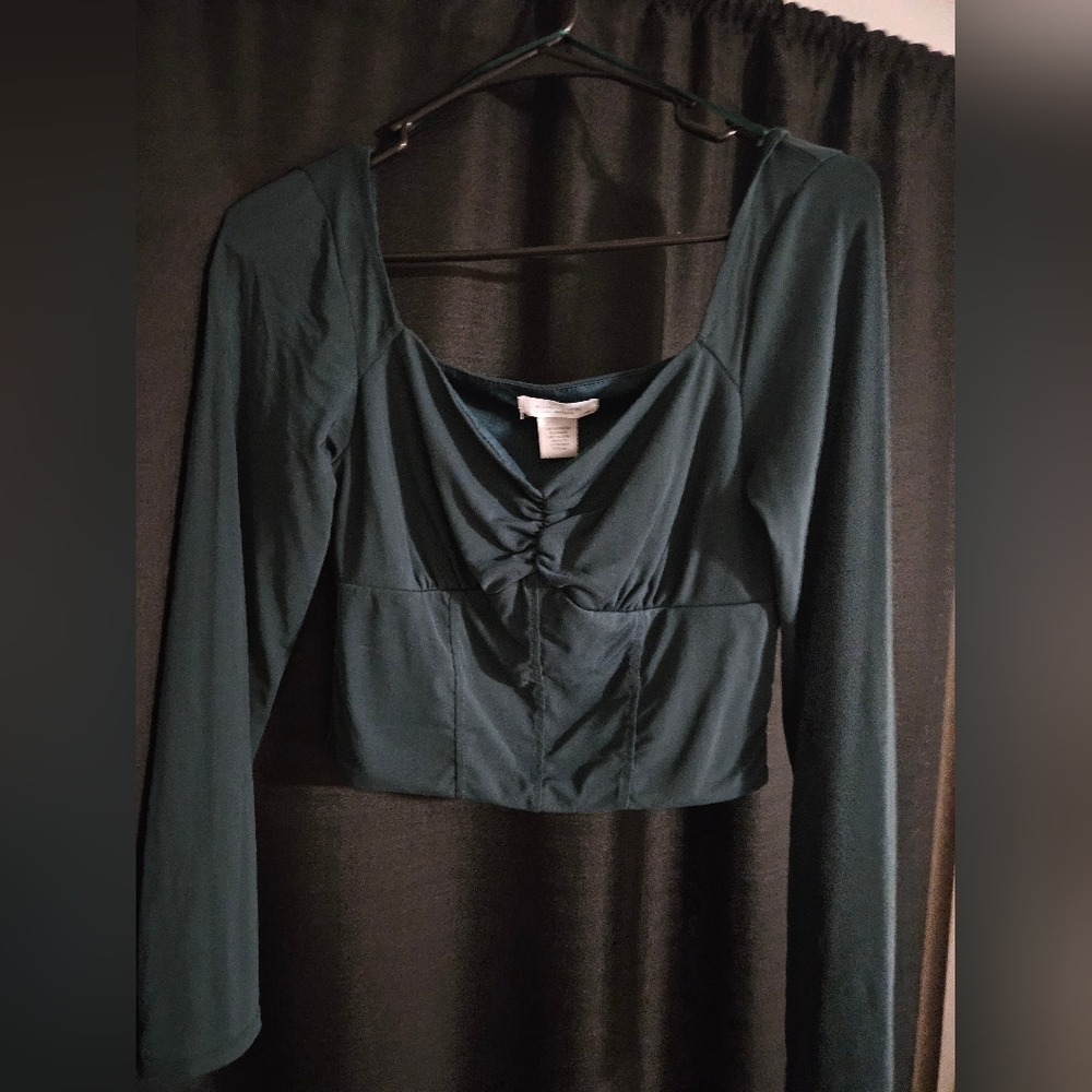 Dark Teal Long Sleeve Top